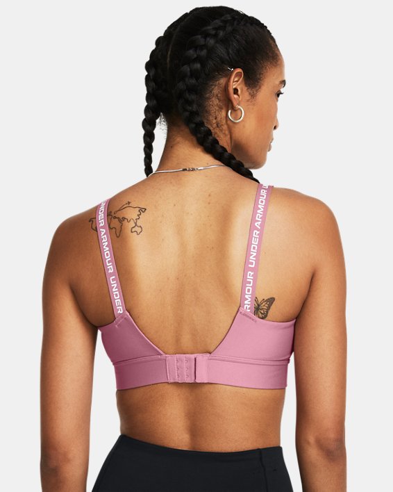 Women's UA Infinity 2.0 Mid Sports Bra in Pink image number 1